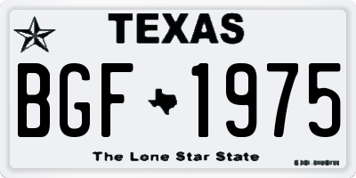 TX license plate BGF1975