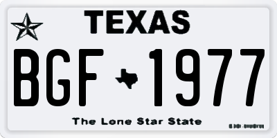TX license plate BGF1977