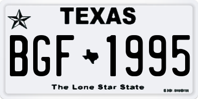 TX license plate BGF1995