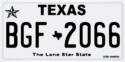 TX license plate BGF2066