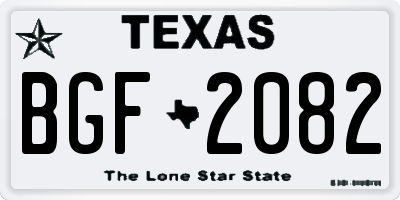 TX license plate BGF2082
