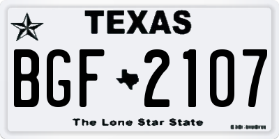TX license plate BGF2107