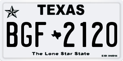 TX license plate BGF2120