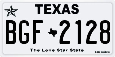 TX license plate BGF2128