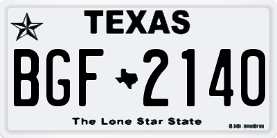 TX license plate BGF2140