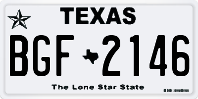 TX license plate BGF2146