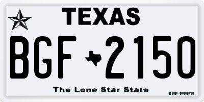 TX license plate BGF2150