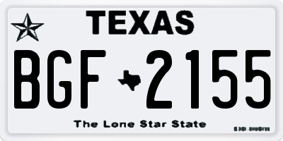 TX license plate BGF2155