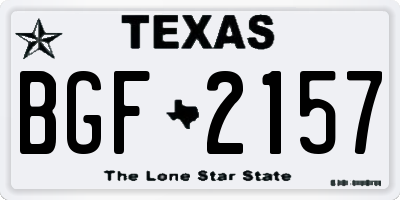 TX license plate BGF2157