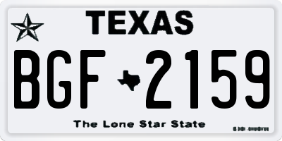 TX license plate BGF2159