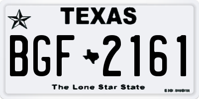 TX license plate BGF2161