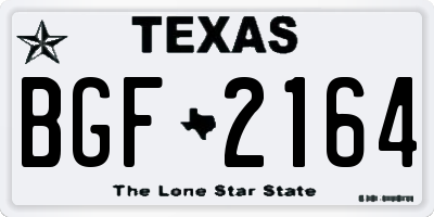 TX license plate BGF2164