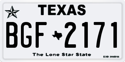 TX license plate BGF2171