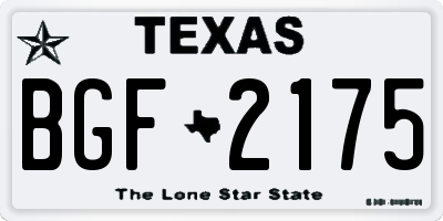 TX license plate BGF2175