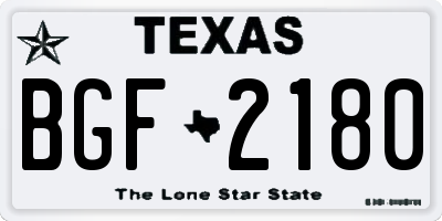 TX license plate BGF2180