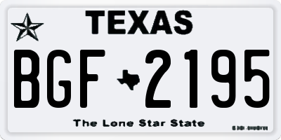 TX license plate BGF2195