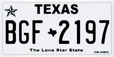 TX license plate BGF2197