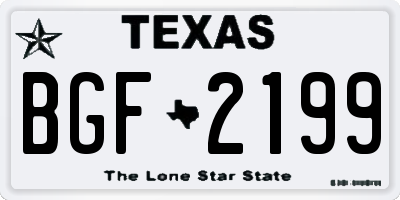 TX license plate BGF2199