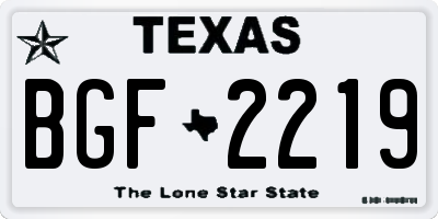 TX license plate BGF2219