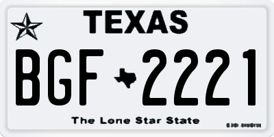 TX license plate BGF2221