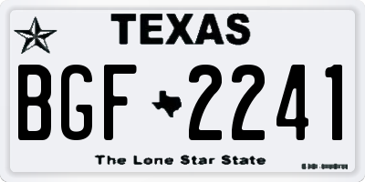 TX license plate BGF2241