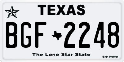 TX license plate BGF2248