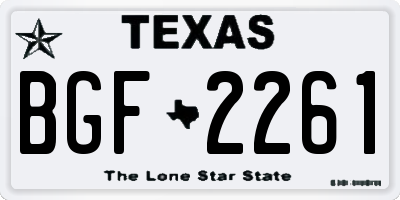 TX license plate BGF2261