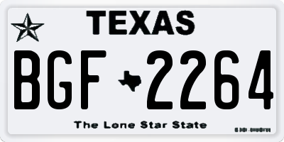 TX license plate BGF2264