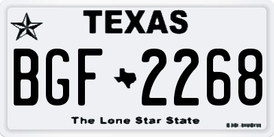 TX license plate BGF2268