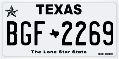TX license plate BGF2269