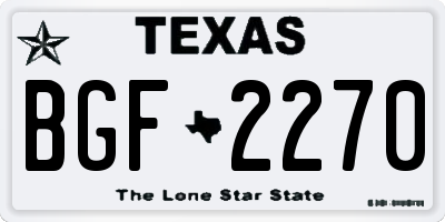 TX license plate BGF2270