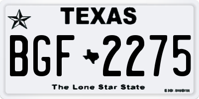 TX license plate BGF2275