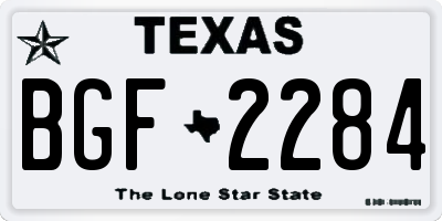 TX license plate BGF2284