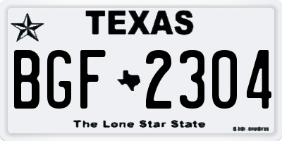 TX license plate BGF2304