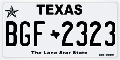 TX license plate BGF2323