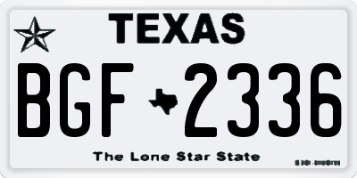 TX license plate BGF2336