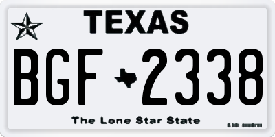 TX license plate BGF2338