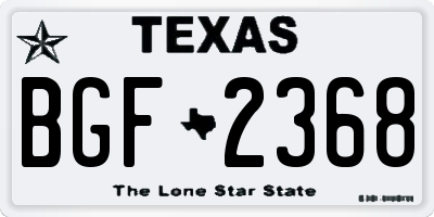 TX license plate BGF2368