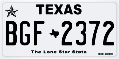 TX license plate BGF2372