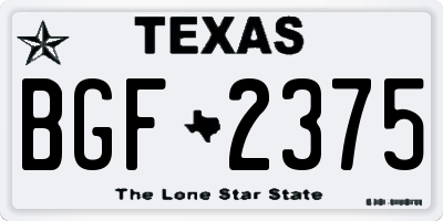 TX license plate BGF2375