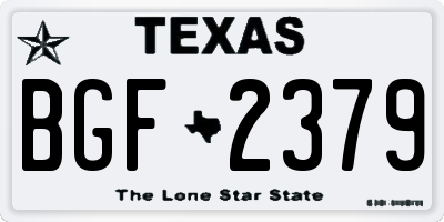 TX license plate BGF2379