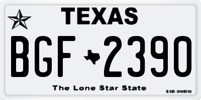 TX license plate BGF2390