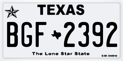 TX license plate BGF2392