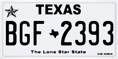 TX license plate BGF2393