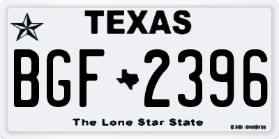 TX license plate BGF2396