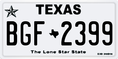 TX license plate BGF2399