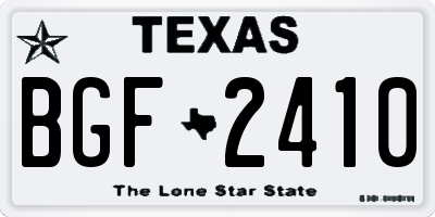 TX license plate BGF2410