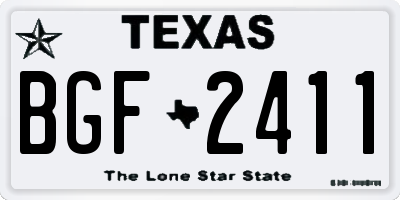 TX license plate BGF2411