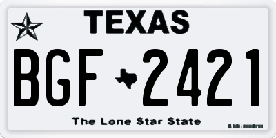 TX license plate BGF2421