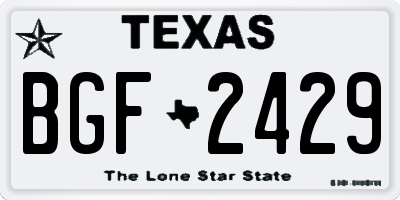 TX license plate BGF2429